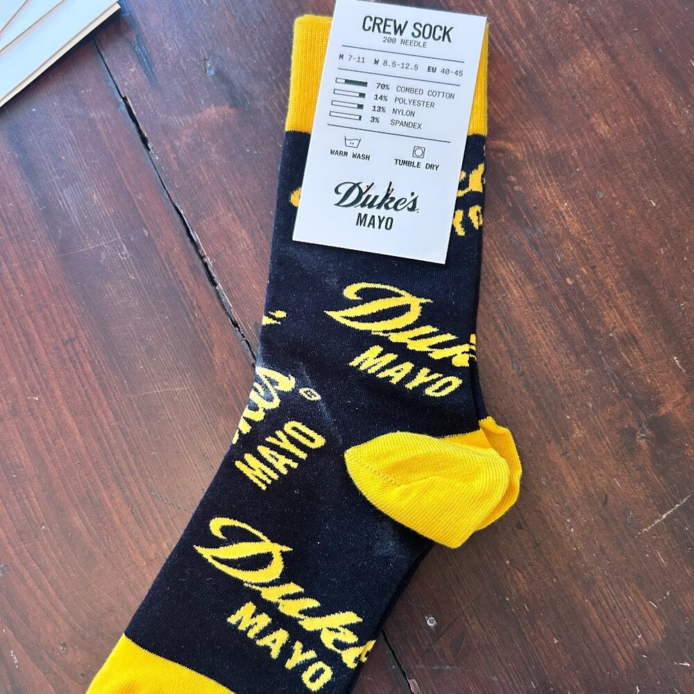 Duke's Mayo Crew Socks size M/L NWT